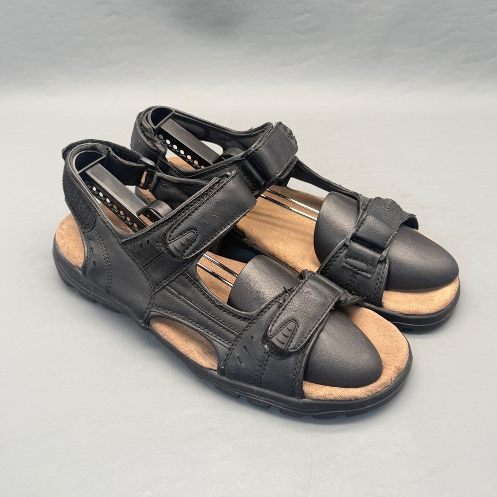 Croft & Barrow Sandals Shoes Mens Size 12M Brown Hook Loop Strap Comfort
